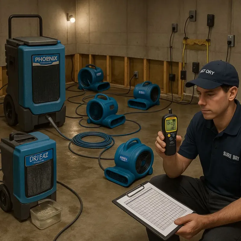 Structural Drying and Dehumidification process in White Hall, AR